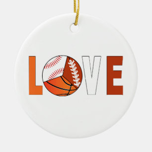 Tennis Basketbal Basketbal Football Lover Keramisch Ornament