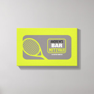 TENNIS Bat Bar Mitzvah Aanmelden Geheugenbord Canvas Afdruk
