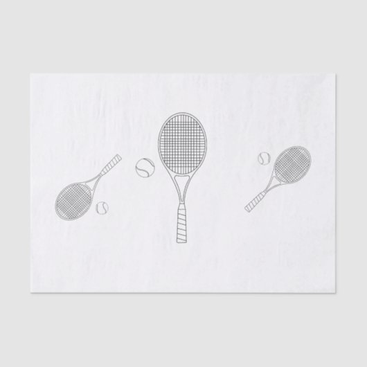 Tennis Bat en Ball Tissue Paper Tissuepapier (Voorkant)