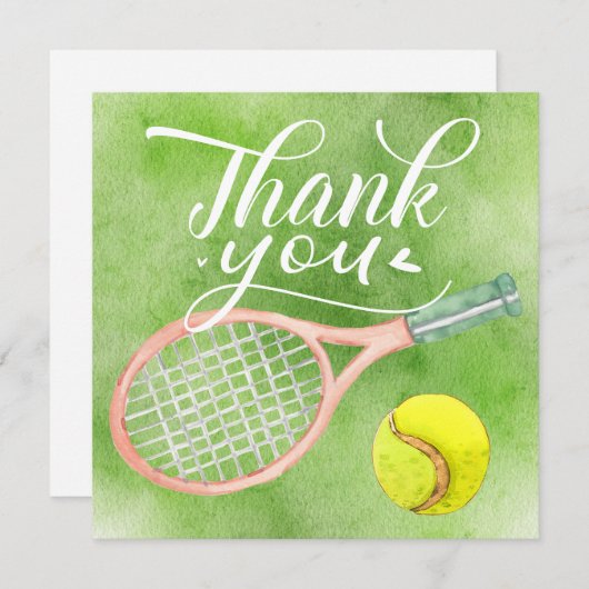 Tennis bedankt dat je waterverf voor racket en bal (Voorkant / Achterkant)