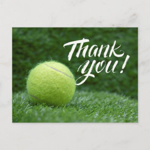 Tennis Bedankt voor je kaart met bal op groen