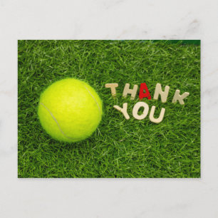 Tennis Bedankt voor je kaartje met tennisbal en wo Briefkaart