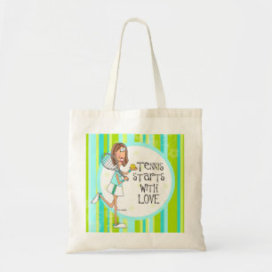 Tennis begint met liefde canvas tas