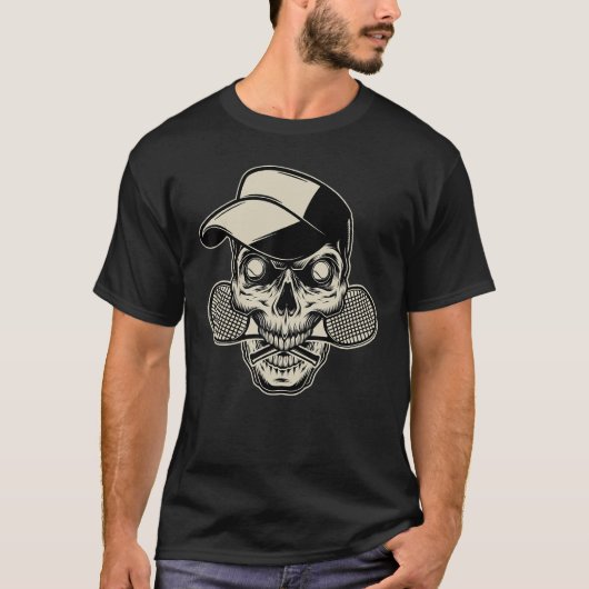 Tennis Big Skull Skeleton T-shirt (Voorkant)