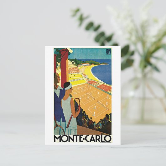 Tennis bij Monte Carlo Briefkaart (Staand voorkant)