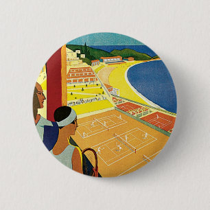 Tennis bij Monte Carlo Ronde Button 5,7 Cm