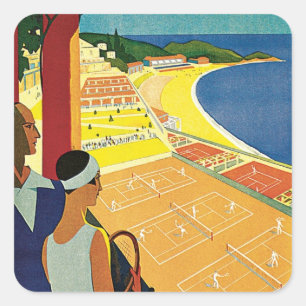Tennis bij Monte Carlo Vierkante Sticker