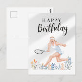 Tennis Birthday for Woman Player Briefkaart (Voorkant / Achterkant)