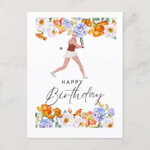 Tennis Birthday for Woman Player Briefkaart
