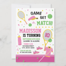 TENNIS Birthday girl Invitation