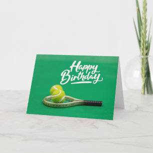 Tennis Birthday Love on green Kaart