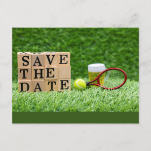 Tennis Birthday Party Save the Date-uitnodiging Briefkaart