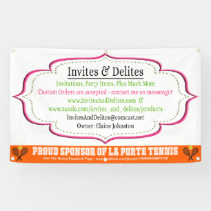 Tennis Booster Club Business Personalized Banner