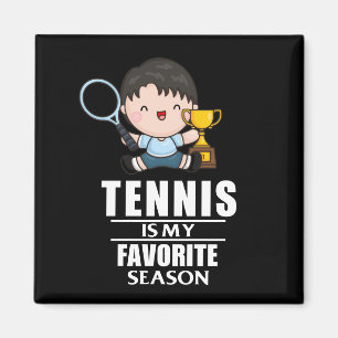 Tennis Boy speelt tennis Magneet