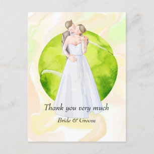 Tennis Bride en Groom over Tennis Ball voor bruilo Briefkaart