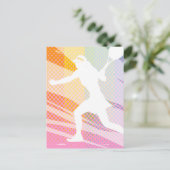 Tennis briefkaart met vrouw tennisspeler print (Staand voorkant)