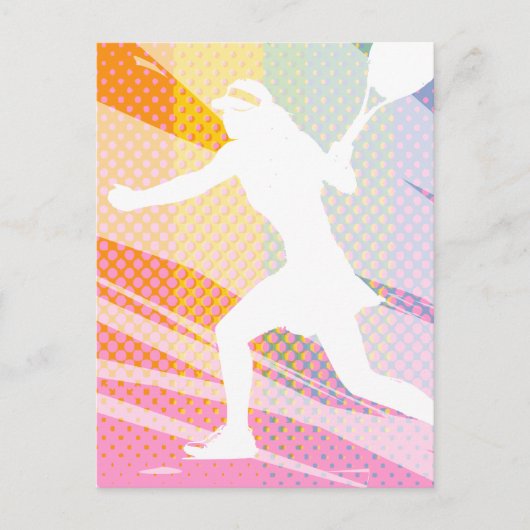 Tennis briefkaart met vrouw tennisspeler print (Voorkant)