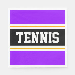 TENNIS Bright Paarse Yellow Black Racing Stripes Servet