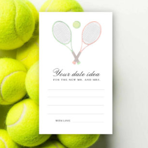 Tennis Bruidsuitnodiging Date night ideeën Informatiekaartje