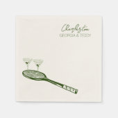 Tennis Bruiloft cocktail servet (Voorkant)