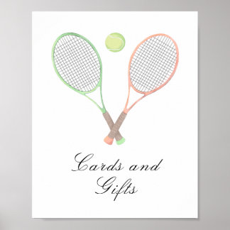 Tennis bruiloftsfeest - Kaarten en cadeaus Poster