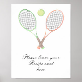 Tennis bruiloftsfeest - Receptkaart Poster