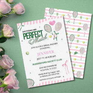 Tennis Bruiloftsfeest Uitnodiging Perfect Match