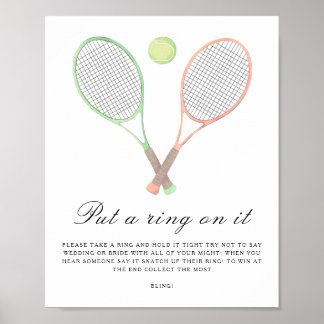Tennis bruiloftsshower - Zet een ring om het spel Poster