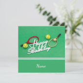 Tennis Carte Anniversaire avec raquette et balle s (Debout devant)