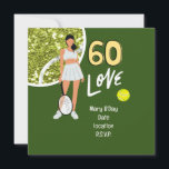 Tennis "Chic 60th Birthday Party Invitation<br><div class="desc">Customisez avec des détails comme la date, l'heure et le lieu pour créer un souvenir qui reflète la joie d'atteindre ce jalon. Que vous soyez un passionné de tennis ou que vous aimiez simplement une bonne fête, cette invitation promet une célébration digne d'un as ! Ne manquez pas : RSVP...</div>