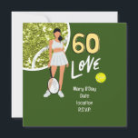 Tennis "Chic 60th Birthday Party Invitation<br><div class="desc">Customisez avec des détails comme la date, l'heure et le lieu pour créer un souvenir qui reflète la joie d'atteindre ce jalon. Que vous soyez un passionné de tennis ou que vous aimiez simplement une bonne fête, cette invitation promet une célébration digne d'un as ! Ne manquez pas : RSVP...</div>