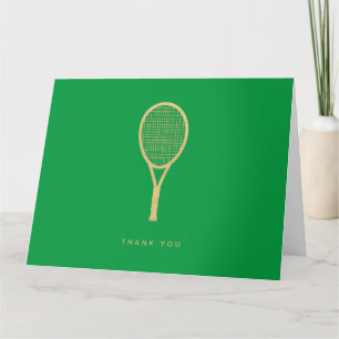 Tennis Chic Groen Goud Custom Gevouwen Dank u Bedankkaart