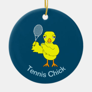 Tennis Chick Keramisch Ornament