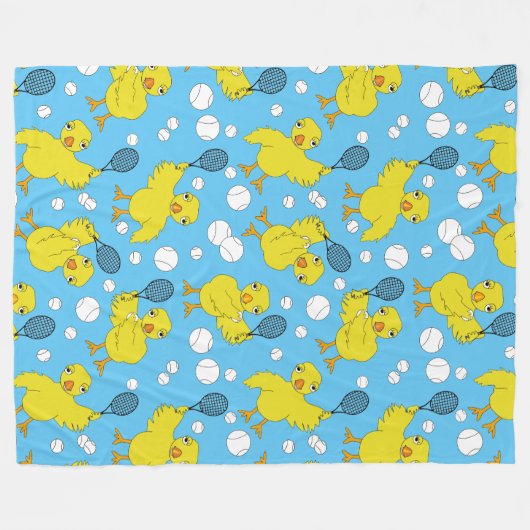 Tennis Chick Pattern Fleece Blanket (Voorkant (Horizontaal))