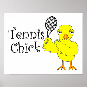Tennis Chick Tekst Poster