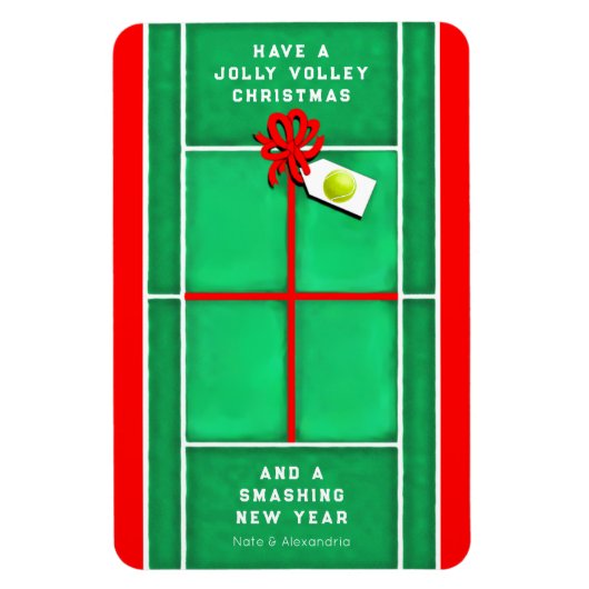 Tennis Christmas Holiday Carte cadeau Magnet (Vertical)