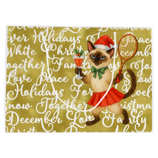 Tennis Christmas Mug Cat Lovers  Groot Cadeauzakje (Achterkant)