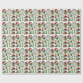 Tennis Christmas with Racket and Ball Cadeaupapier (Vlak)