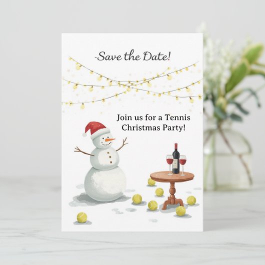 Tennis Christmas with Snowman Kaart (Staand voorkant)