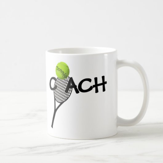 Tennis Coach Ball Racquet Jeu Café Mug (Droite)