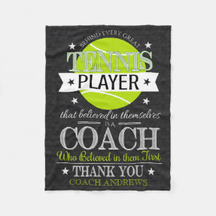 Tennis Coach bedankt cadeau Fleece Deken