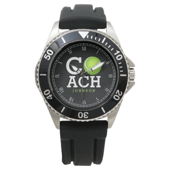 Tennis Coach gepersonaliseerd Horloge (Voorkant)