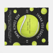 Tennis Coach Gift Custom Team Naam Deken (Voorkant (Horizontaal))
