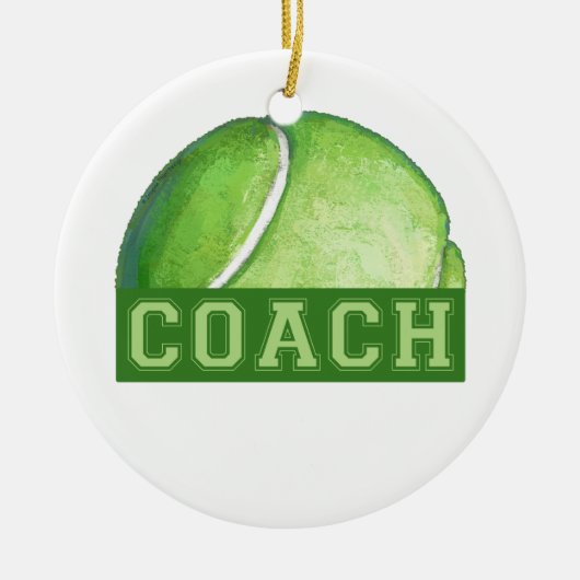 Tennis Coach Keramisch Ornament (Voorkant)