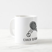 Tennis Coach Monogrammed Name Koffiemok (Voorkant links)