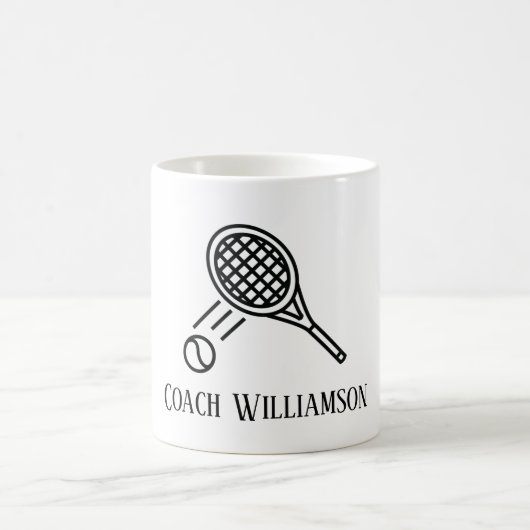 Tennis Coach Monogrammed Name Koffiemok (Center)