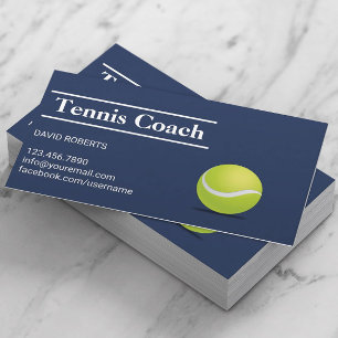 Tennis Coach Navy Blue-minimalist Visitekaartje