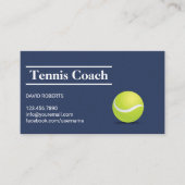 Tennis Coach Navy Blue-minimalist Visitekaartje (Voorkant)