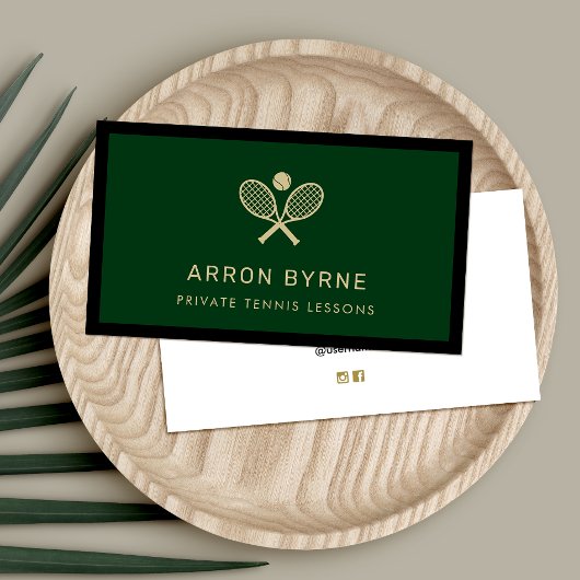 Tennis Coach Rackets Green Visitekaartje