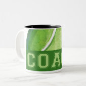 Tennis Coach Tweekleurige Koffiemok (Voorkant links)